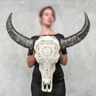 Caved Waterbuffalo Skulls with Big lotus Carving Skull,A/089