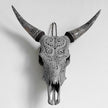 Real Carved Cow Skull with Carved Horns 23/ETSY/222