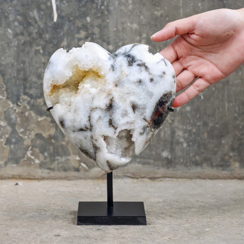 Wonderful Zebra Crystal Heart-Shaped on a custom stand CH/005