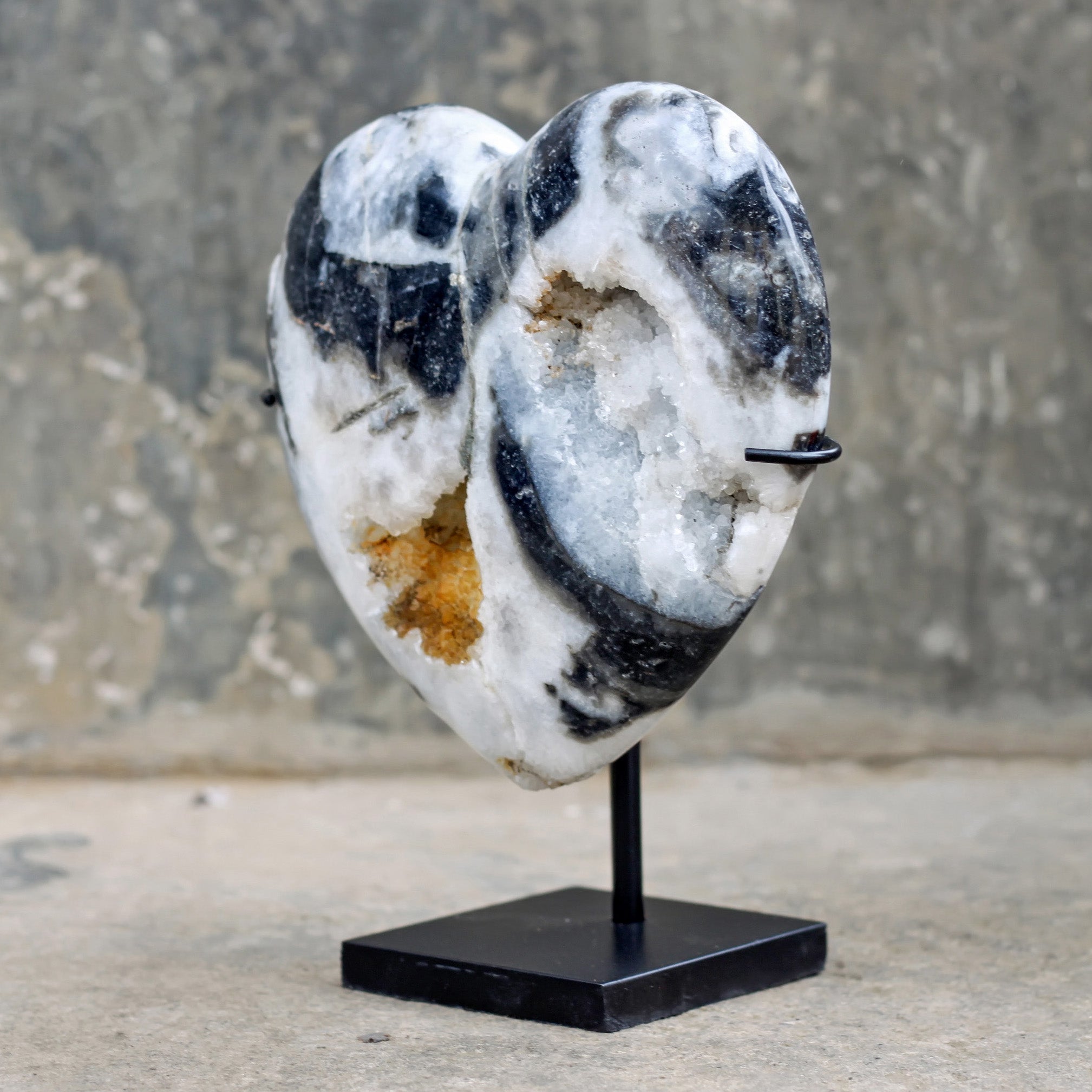 Wonderful Zebra Crystal Heart-Shaped on a custom stand CH/023