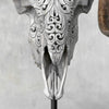 Carved Ram Skull with Flower Of life motif on stand - Skull,A/158