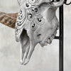 Carved Ram Skull with Flower Of life motif on stand - Skull,A/158