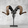 Carved Ram Skull with Flower Of life motif on stand - Skull,A/158