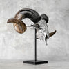 Carved Ram Skull with Flower Of life motif on stand - Skull,A/158