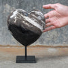 Wonderful Petrified Wood Heart-Shaped on a Custom Stand PWH/023