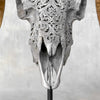 Carved Ram Skull with Tradbal motif on stand - Skull,A/159