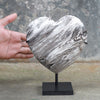 Wonderful Petrified Wood Heart-Shaped on a Custom Stand PWH/024