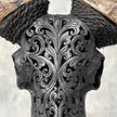 Carved Ram Skull with Tradbal motif on stand - Skull,A/157