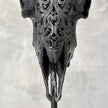 Carved Ram Skull with Tradbal motif on stand - Skull,A/157