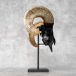 Carved Ram Skull with Tradbal motif on stand - Skull,A/157