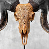Carved Ram Skull with Big Lotus motif on stand - Skull,A/161