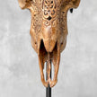 Carved Ram Skull with Big Lotus motif on stand - Skull,A/161