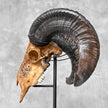 Carved Ram Skull with Big Lotus motif on stand - Skull,A/161