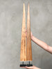Pair of Natural Tusks on Stand – Rustic Bone Sculpture, Tribal-Inspired Decor, Earthy Accent - Tusk,A/050