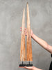 Pair of Natural Tusks on Stand – Rustic Tribal Decor, Bone Sculpture, African Style Accent - Tusk,A/043