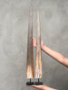 Pair of Natural Tusks on Stand – Rustic Tribal Decor, Bone Sculpture, African Style Accent - Tusk,A/043
