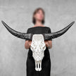 White Carved Buffalo Skulls with Flower Of Life motif | Skull,A/177