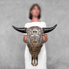 Bull Skull Carved Human Skull - Skull,A/156