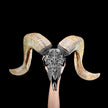 Carved Ram Skull with Tradbal motif on stand - Skull,A/157