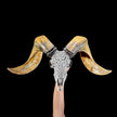 Carved Ram Skull with Tradbal motif on stand - Skull,A/159