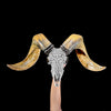 Carved Ram Skull with Tradbal motif on stand - Skull,A/159