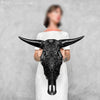 Bull Skull Carved Tradbal - Skull,A/147