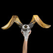Carved Ram Skull with Tradbal motif on stand - Skull,A/159