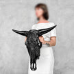Bull Skull Carved Tradbal - Skull,A/147