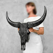 Black Carved Buffalo Skulls with Floral motif | Skull,A/172