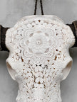 Caved Waterbuffalo Skulls with Flower Mandala Carving Skull,A/170