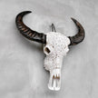 Caved Waterbuffalo Skulls with Flower Mandala Carving Skull,A/170