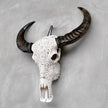 Caved Waterbuffalo Skulls with Flower Mandala Carving Skull,A/170