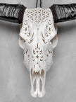 White Carved Buffalo Skulls with Flower Of Life motif | Skull,A/177