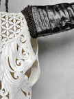 White Carved Buffalo Skulls with Flower Of Life motif | Skull,A/177