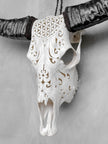White Carved Buffalo Skulls with Flower Of Life motif | Skull,A/177