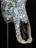 Pastel Blue Mosaic Buffalo Skull Wall Decor – Decorative Horned Skull for Boho, Coastal, or Rustic Style Interiors - Skull,A/128