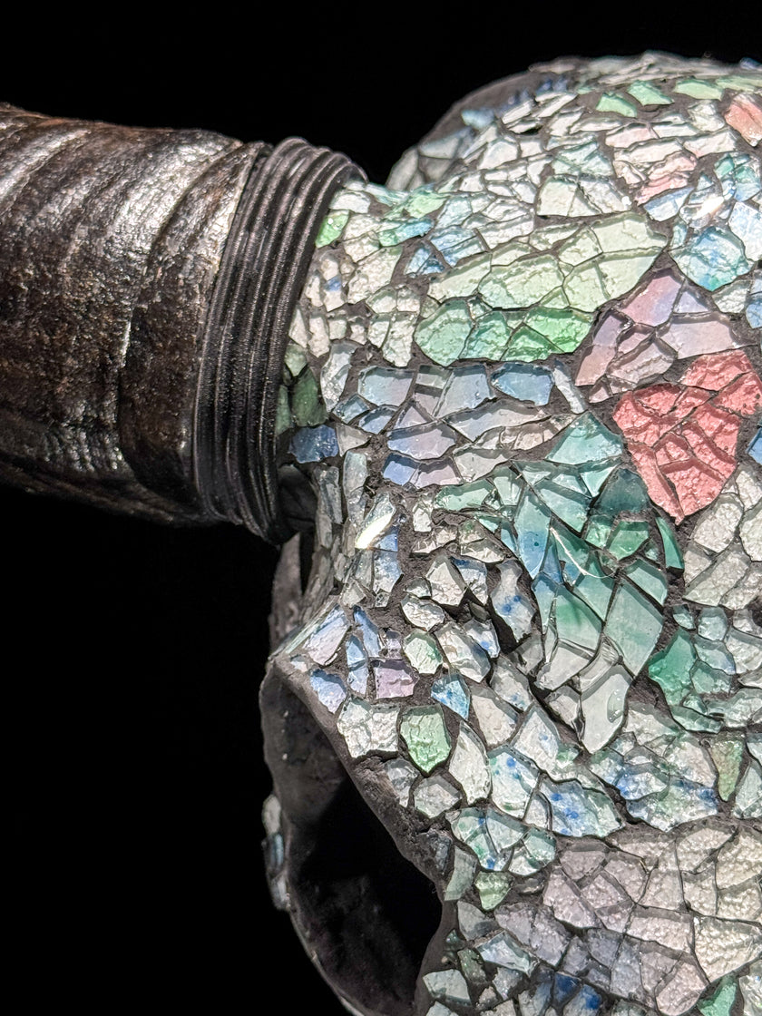 Pastel Green Mozaic Buffalo skull | Skull,A/134