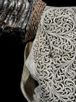 Grey Carved Buffalo Skull – Fern Motif | Real Bone Wall Art with Horns | Tribal Skull Decor | Handmade & Ethically Sourced from Bali - Skull,A/111