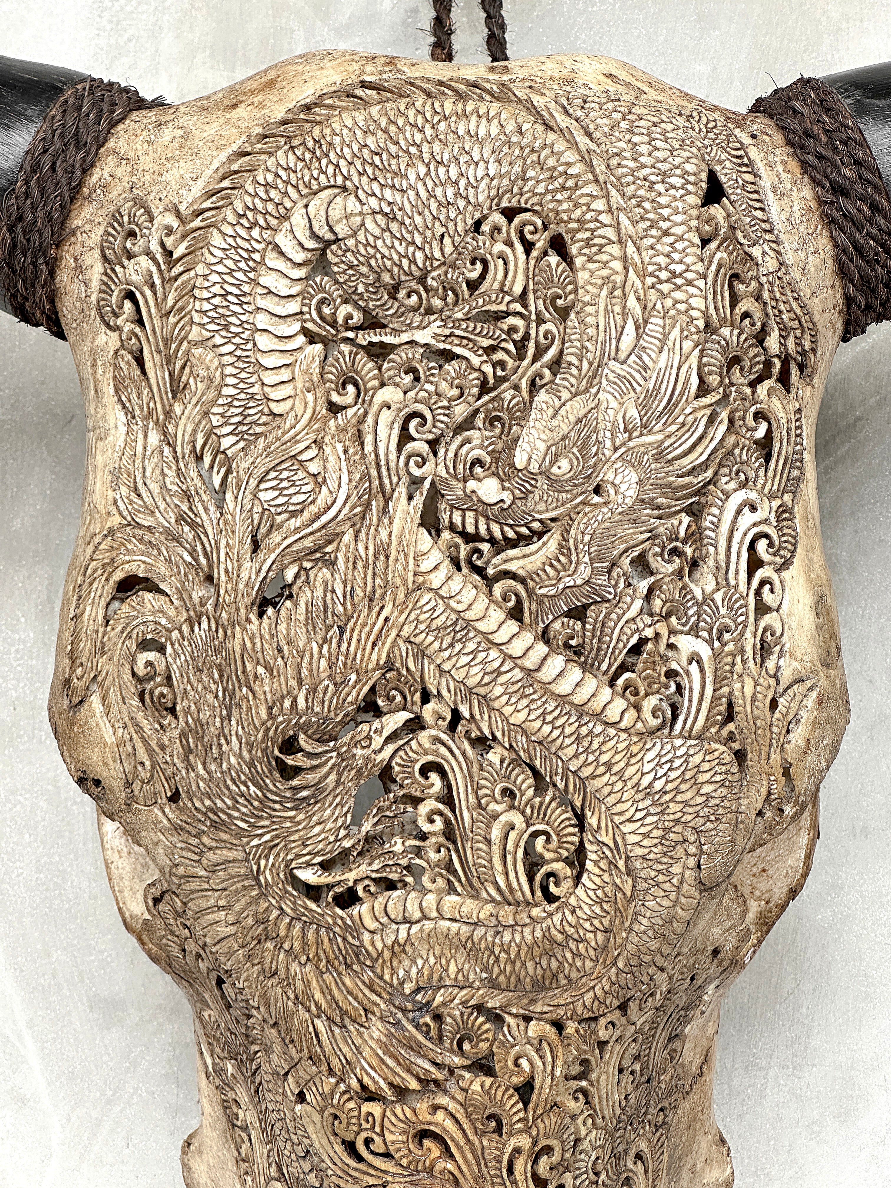Bull Skull Carved Dragon - Skull,A/155