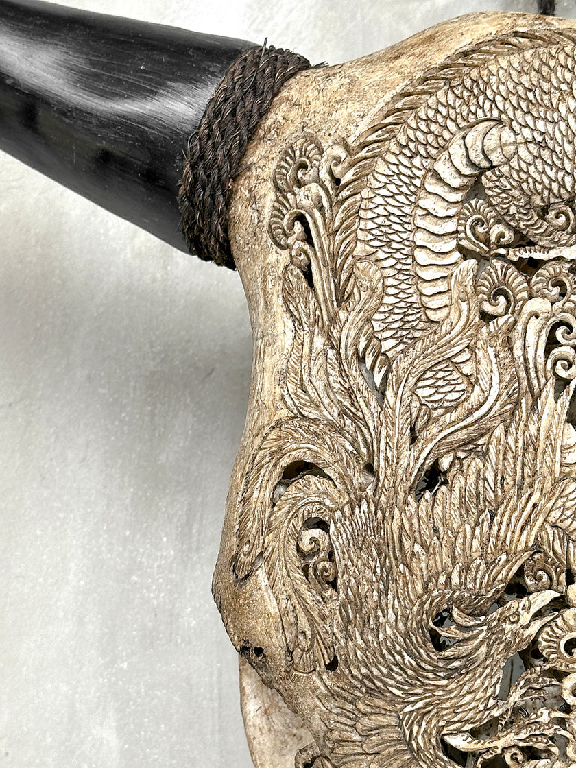 Bull Skull Carved Dragon - Skull,A/155