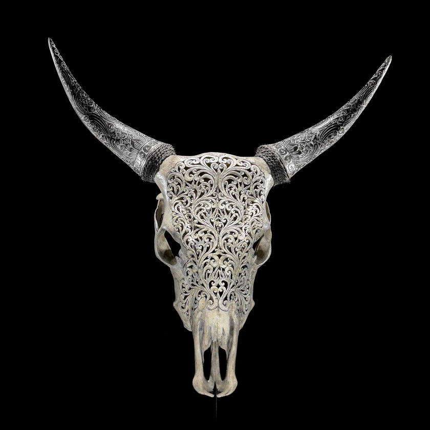 Fully carved cow skulls with Tradball Carving Skull,A/077