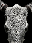 Fully carved cow skulls with Star Mandala Carving Skull,A/084