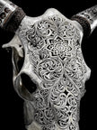 Fully carved cow skulls with Star Mandala Carving Skull,A/084