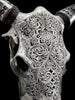 Fully carved cow skulls with Star Mandala Carving Skull,A/084
