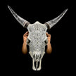 Fully carved cow skulls with Star Mandala Carving Skull,A/084