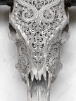 Grey Carved Buffalo Skulls with Leaf motif | Skull,A/176