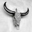 Grey Carved Buffalo Skulls with Leaf motif | Skull,A/176