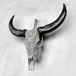 Grey Carved Buffalo Skulls with Leaf motif | Skull,A/176