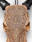 Carved Cow Skulls with Fern Carving Skull,A/183