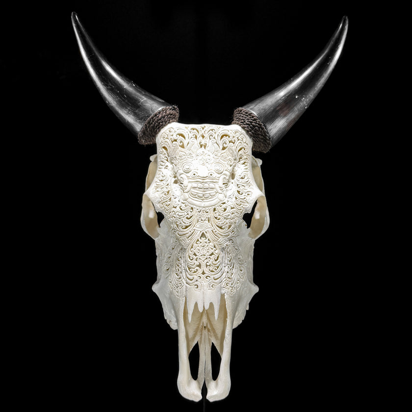 Carved Cow Skulls with Barong Carving Skull,A/070